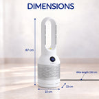 Bliss & Beyond Cooling & Heating Bladeless Fan with Air Purifier, Remote & HEPA Filter