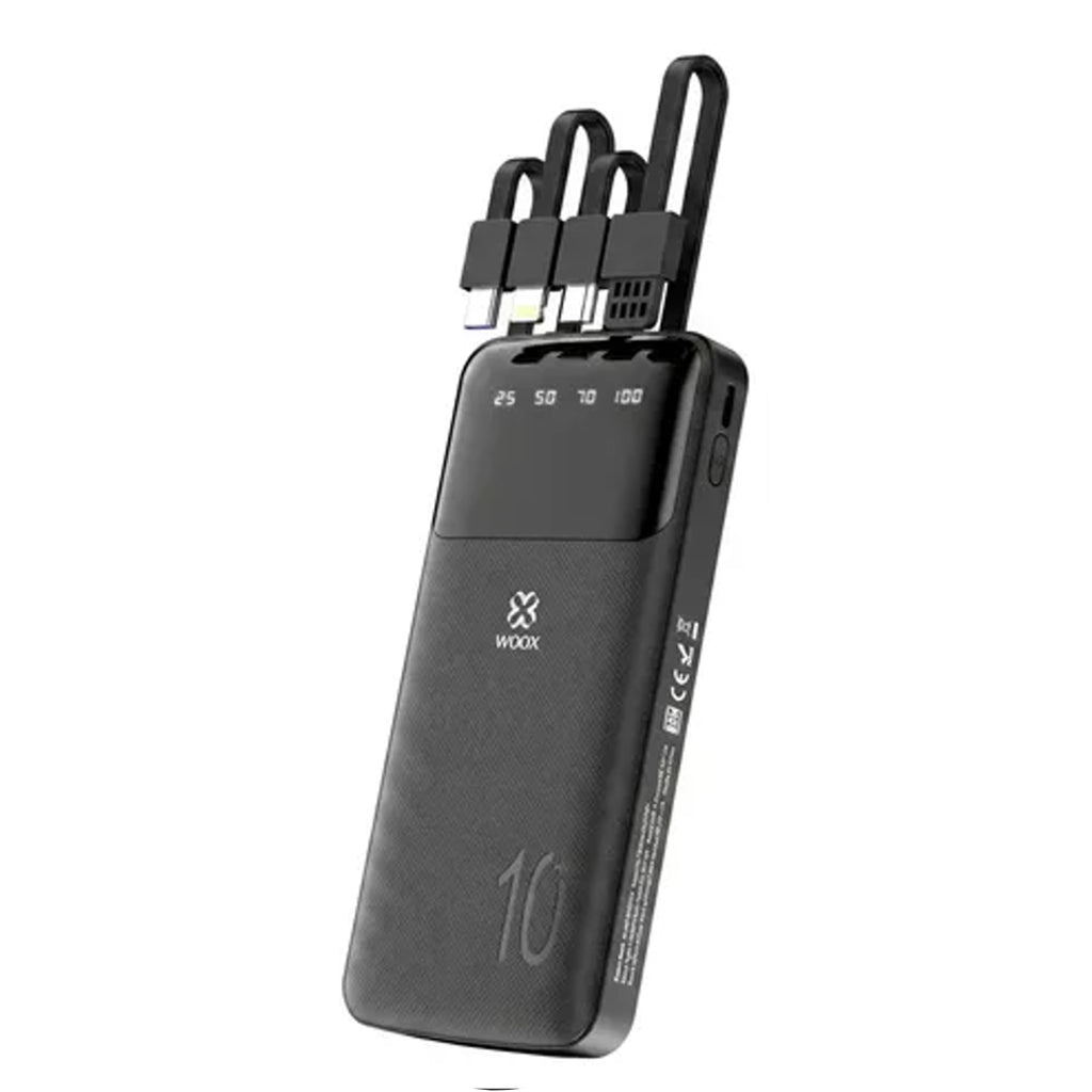 WOOX MX0134 10000mAh Power Bank with 4 Integrated Cables & Digital Display - Black_8710771_1