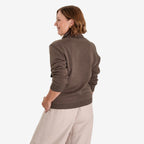 Ladies Long Sleeve Knit Jumper With Integrated Printed Scarf (Size S, 8-10) - Brown_8711161_3