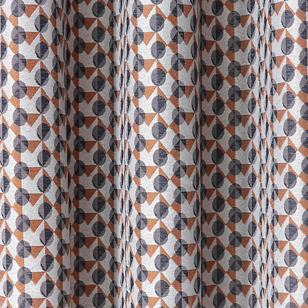 Prado Patterned Lined Curtains (66 x 54 Inch) - Grey & Terracotta_8711431_1