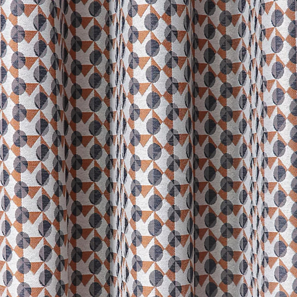 Prado Patterned Lined Curtains (66 x 54 Inch) - Grey & Terracotta_8711431_1