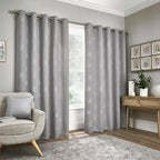 Harvest Ring Top Eyelet Lined Curtains (66 x 90 Inch) - Harvest Silver_8711439