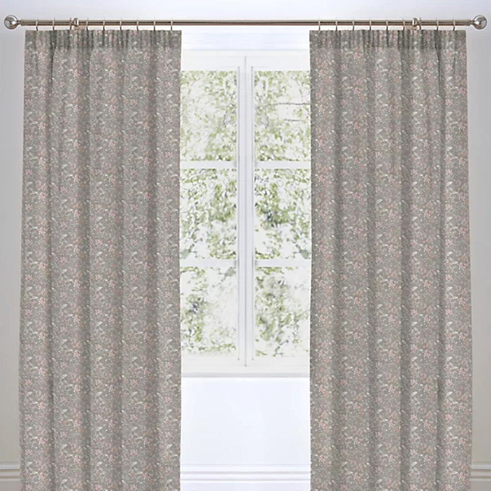 Roselle Floral Blackout Ready Made Curtains (66 x 90 Inch) - Grey_8711441