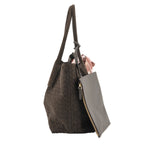 Valissiere Leather Patterned Tote Bag (Size 42x22x26 cm) - Coffee_8711911_4