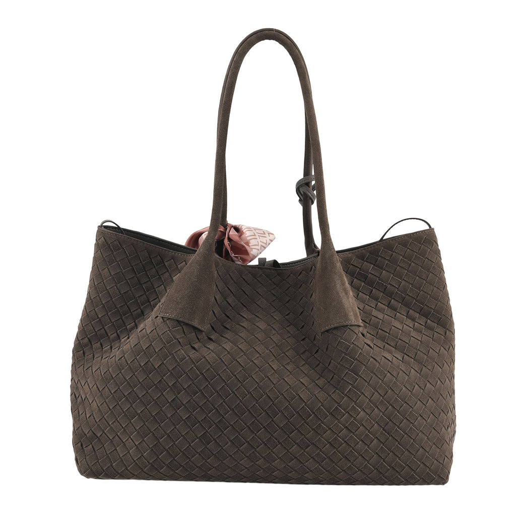 Valissiere Leather Patterned Tote Bag (Size 42x22x26 cm) - Coffee_8711911_5