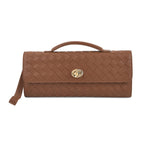 VALLISERIE Leather Patterned Clutch (Size 31x3x14 cm) - Khaki_8712061