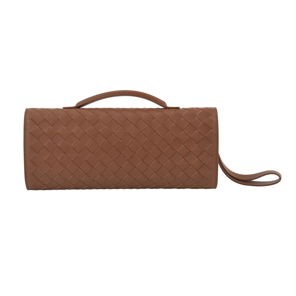 VALLISERIE Leather Patterned Clutch (Size 31x3x14 cm) - Khaki_8712061_1