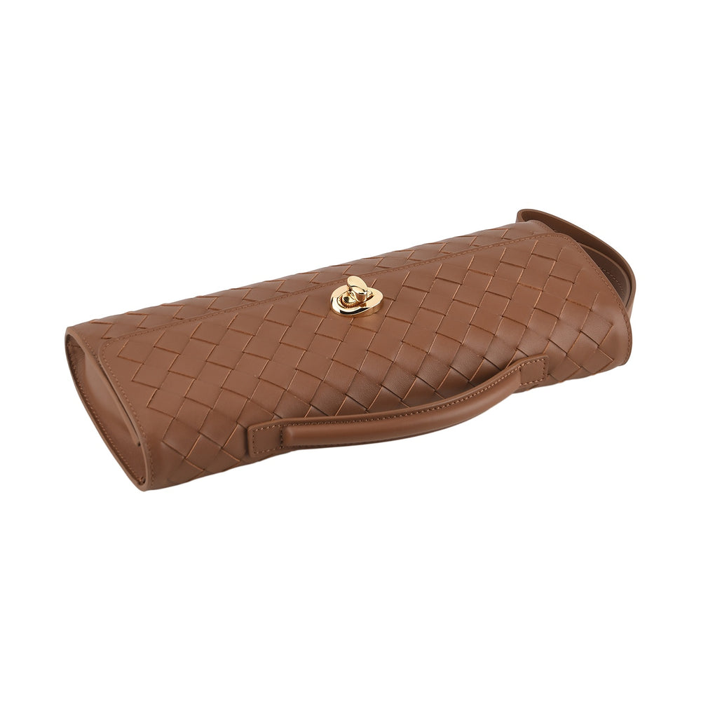 VALLISERIE Leather Patterned Clutch (Size 31x3x14 cm) - Khaki_8712061_3