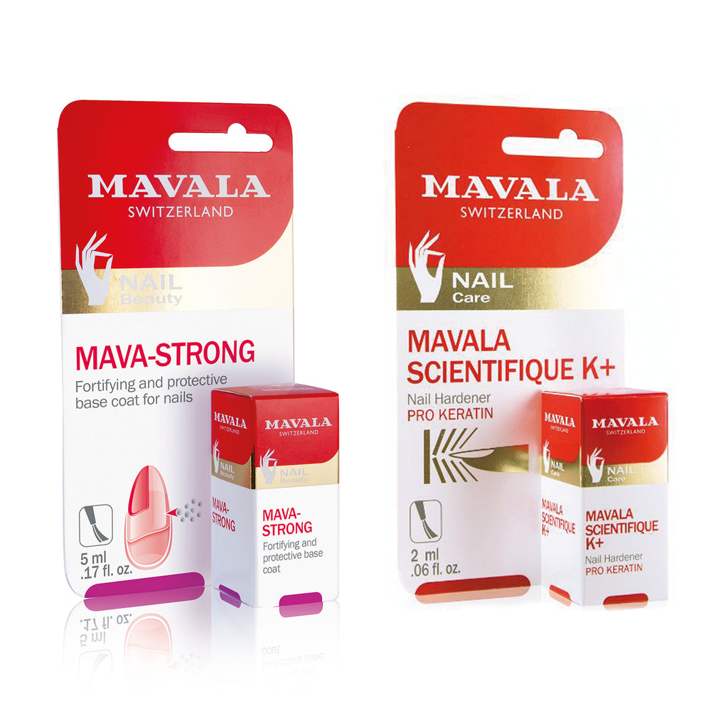 Pack of 2 - Mavala: Treatment Duo: Scientifique K+ Nail Hardener (2ml) & Mavastrong(5ml) (Fortifying Nail Treatment & Base Coat)_8715000