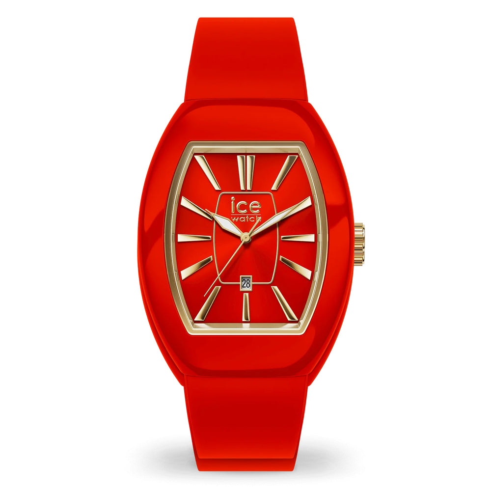 ICE Watch ICE Dome Quartz Watch with a Gold Glitter Dial and a Red Silicone Strap 024542_8718072