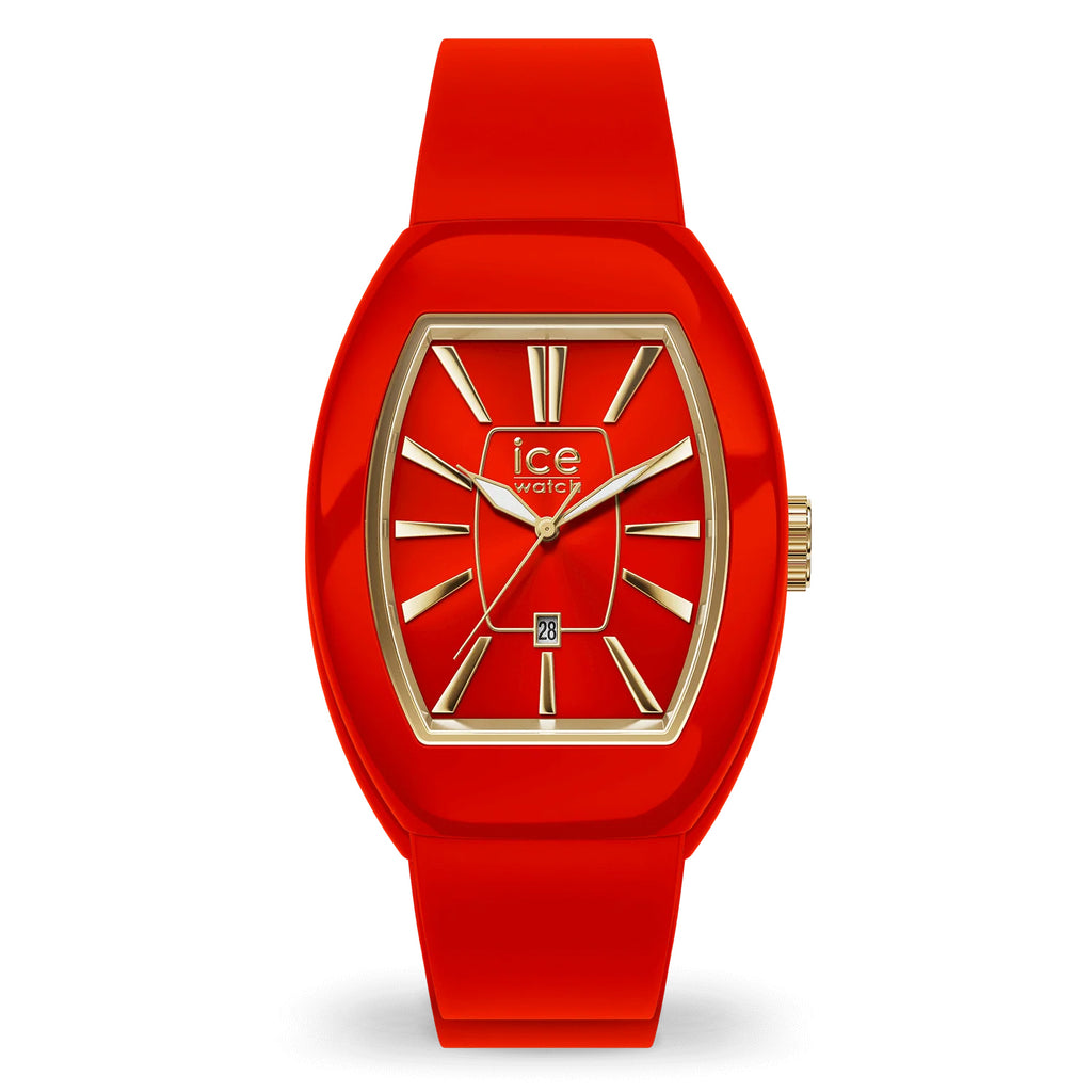 ICE Watch ICE Dome Quartz Watch with a Gold Glitter Dial and a Red Silicone Strap 024542_8718072