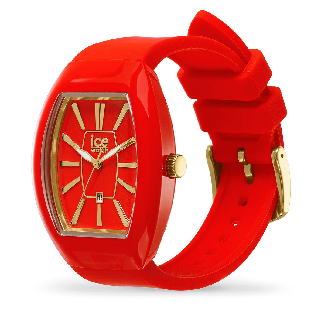 ICE Watch ICE Dome Quartz Watch with a Gold Glitter Dial and a Red Silicone Strap 024542_8718072_1