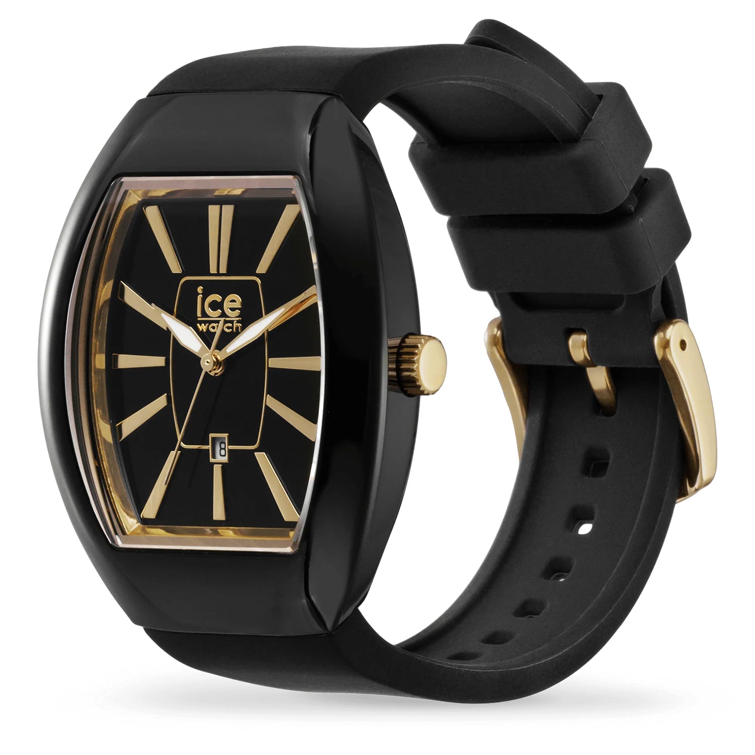 ICE Watch ICE Dome Quartz Watch with a Gold Glitter Dial and a Black Silicone Strap 024542_8718072_1