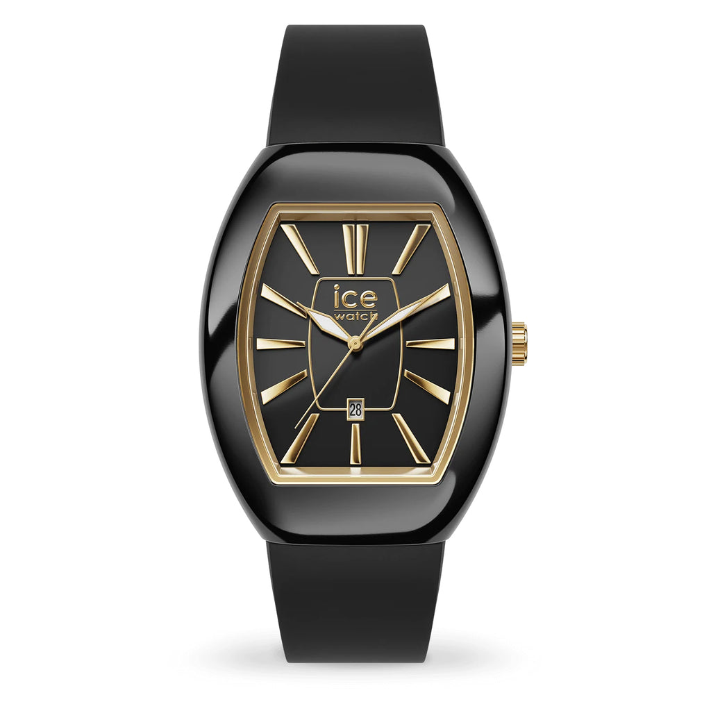 ICE Watch ICE Dome Quartz Watch with a Gold Glitter Dial and a Black Silicone Strap 024031_8718073