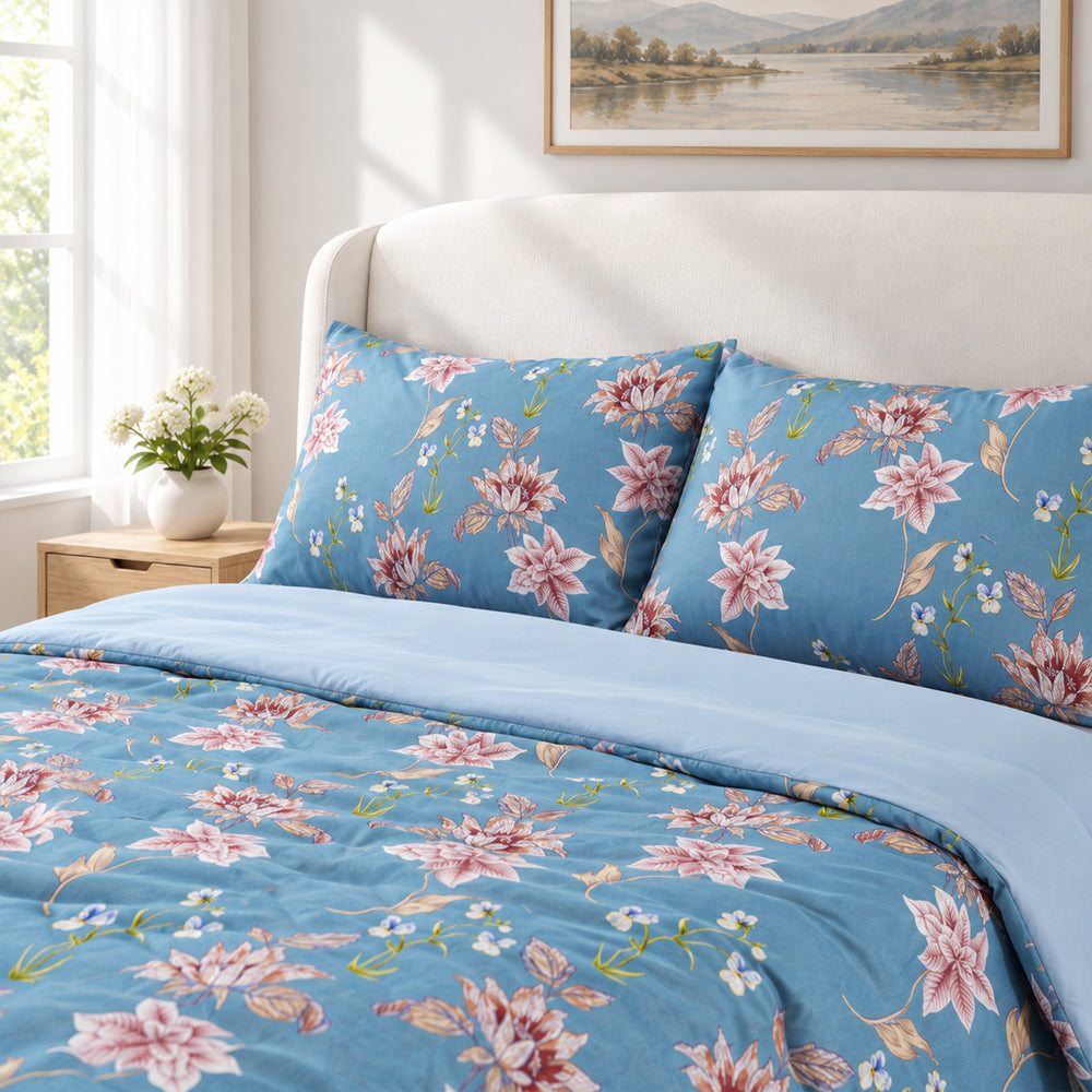 Bliss & Beyond Patterned Comforter and Duvet (Size 200x1 cm) - Blue_8721910_1