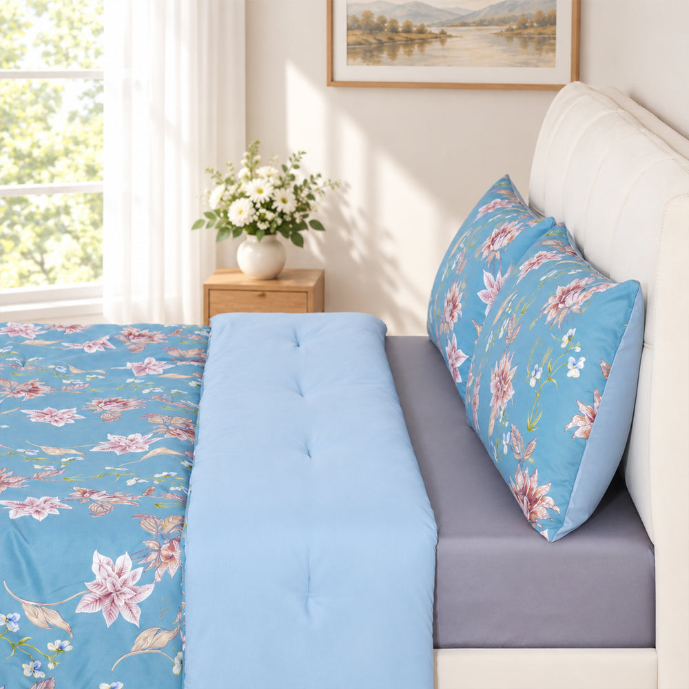 Bliss & Beyond Patterned Comforter and Duvet (Size 200x1 cm) - Blue_8721910_2