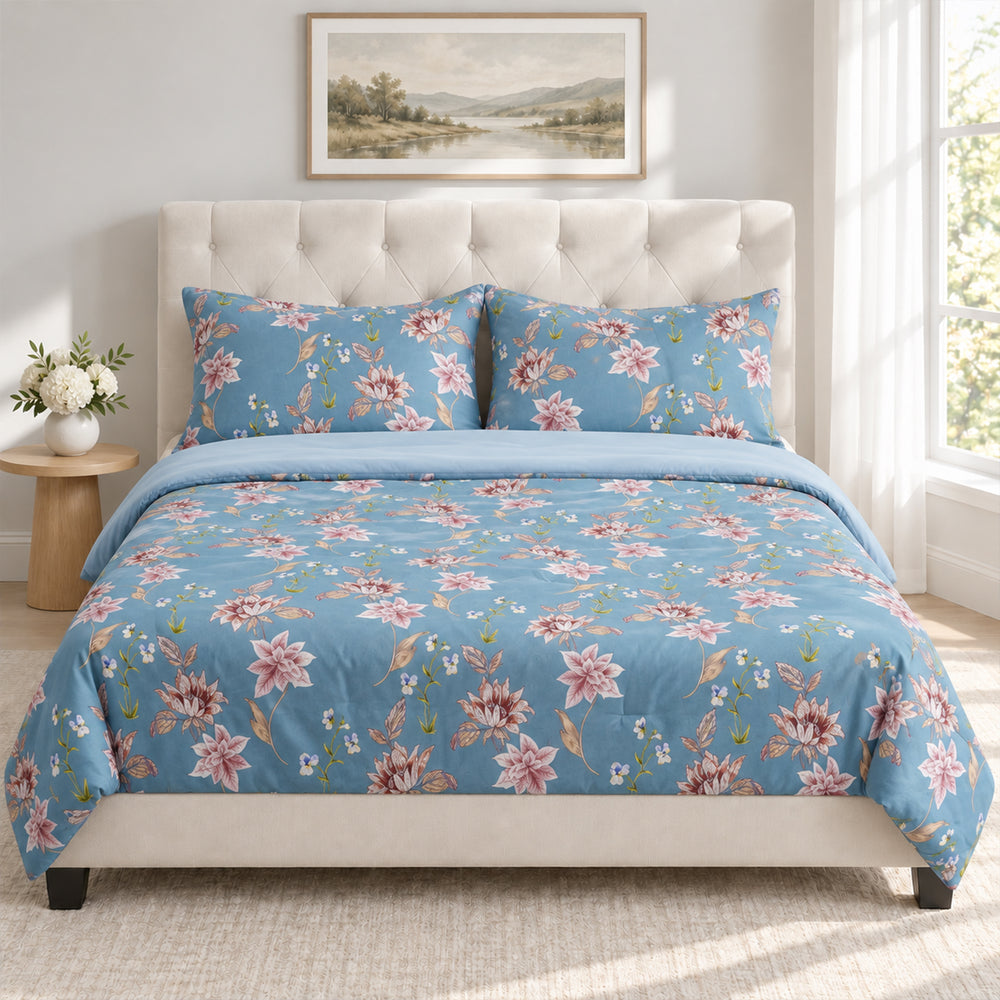 Bliss & Beyond Patterned Comforter and Duvet (Size 200x1 cm) - Blue_8721910_3