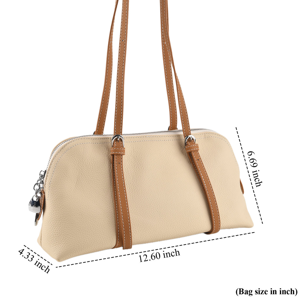 Leather Patterned Tote Bag (Size 32x11x17 cm) - Beige_8723509_6