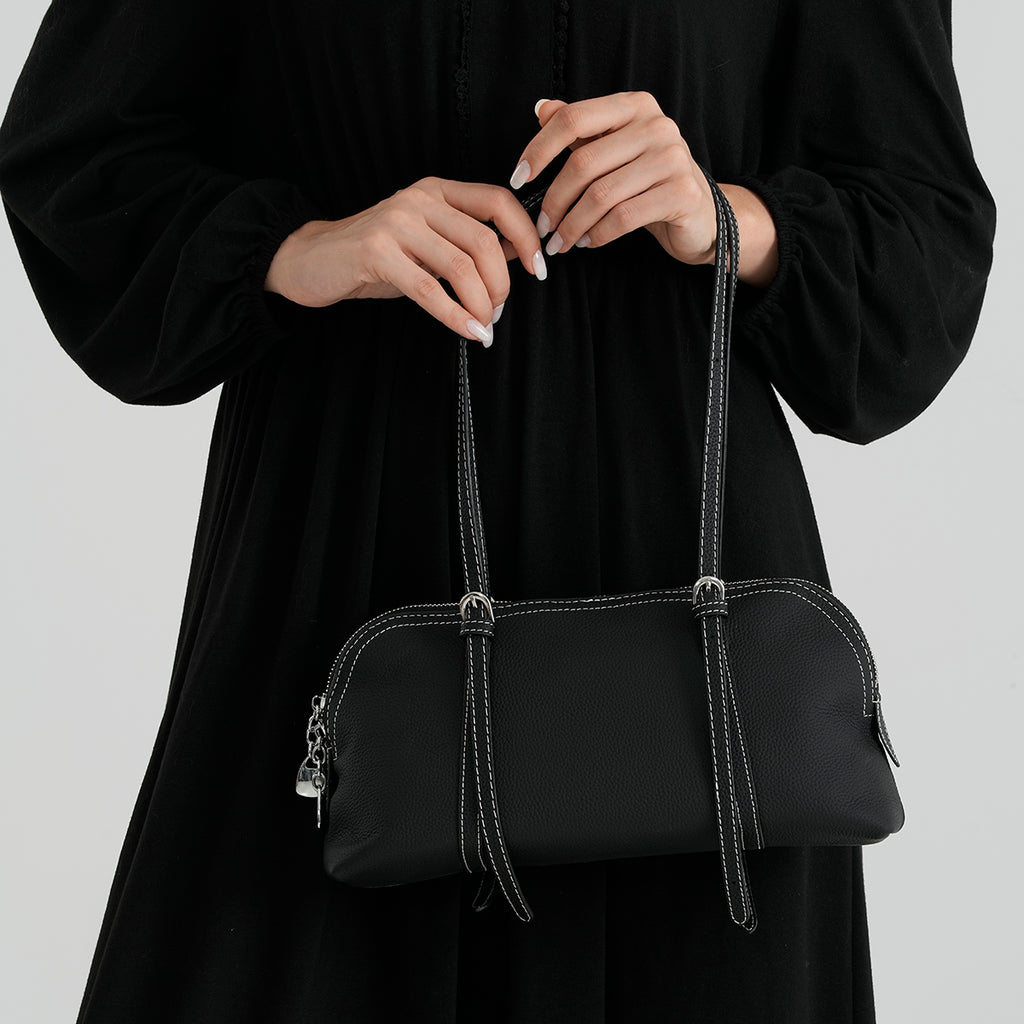 Leather Patterned Tote Bag (Size 32x11x17 cm) - Black_8723515_2