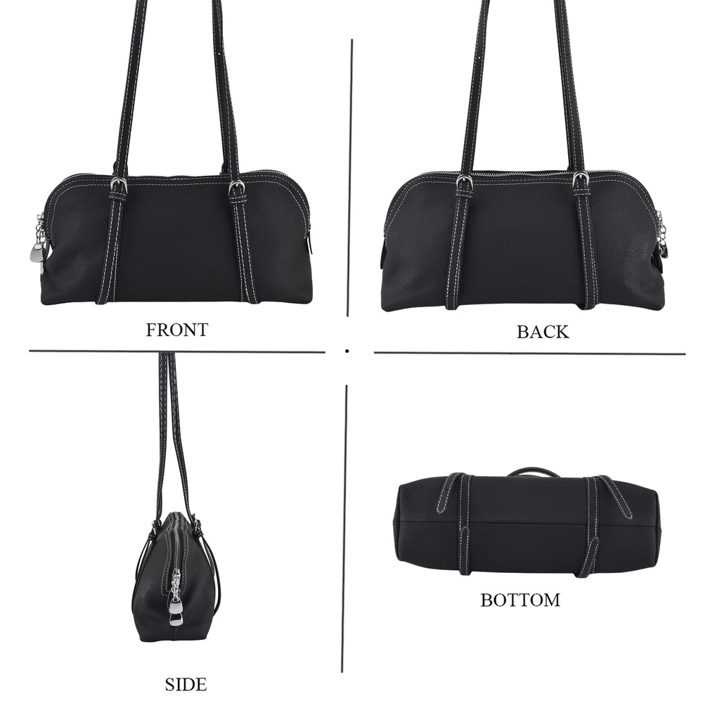Leather Patterned Tote Bag (Size 32x11x17 cm) - Black_8723515_3