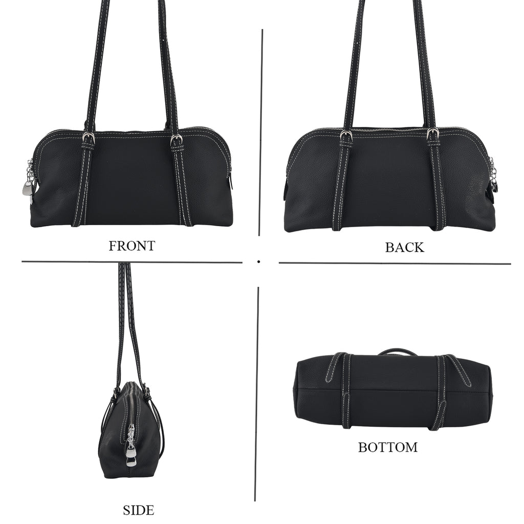 Leather Patterned Tote Bag (Size 32x11x17 cm) - Black_8723515_3