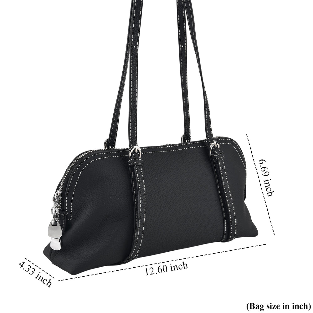 Leather Patterned Tote Bag (Size 32x11x17 cm) - Black_8723515_6