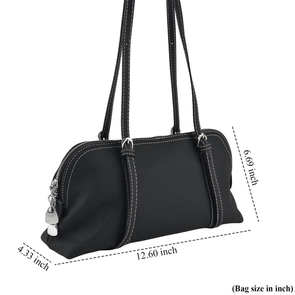 Leather Patterned Tote Bag (Size 32x11x17 cm) - Black_8723515_6