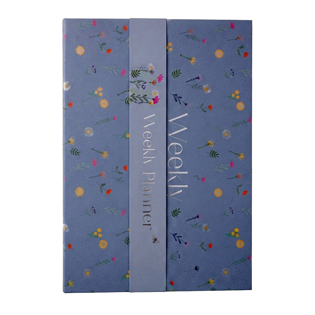Weekly Desk Planner Notebook with Sticky Notes & Post-It Tabs Set - Blue_8724879