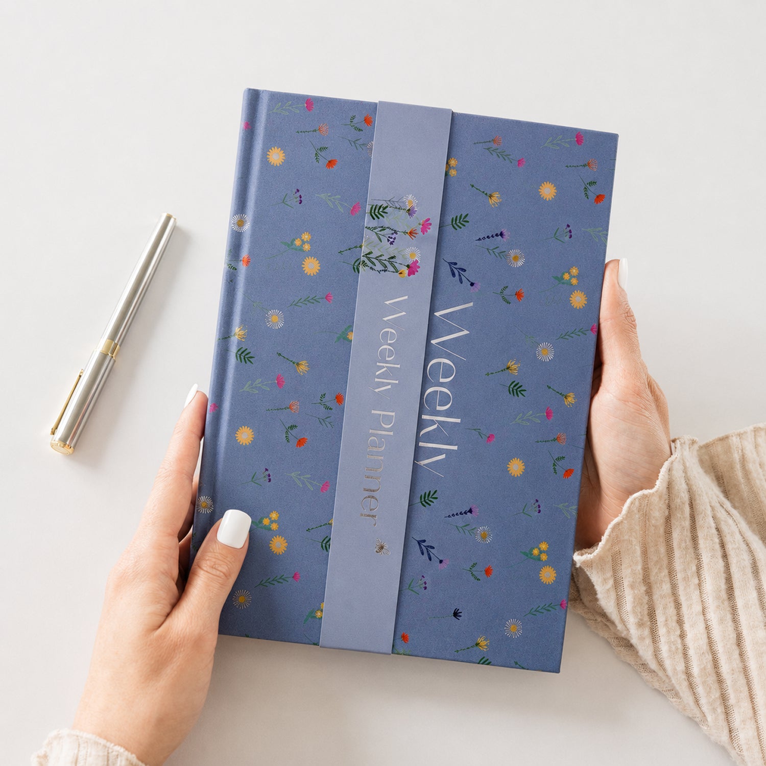 Weekly Desk Planner Notebook with Sticky Notes & Post-It Tabs Set - Blue_8724879_1