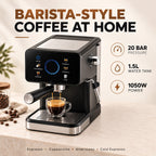 Bliss & Beyond 20-Bar Espresso & Cappuccino Coffee Machine with Touch Screen & Milk Frother - UK Plug (CM3171)_8734898_1