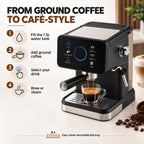 Bliss & Beyond 20-Bar Espresso & Cappuccino Coffee Machine with Touch Screen & Milk Frother - UK Plug (CM3171)_8734898_4