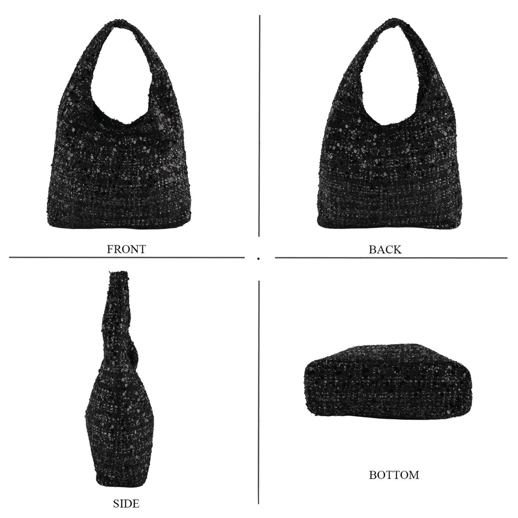 Patterned Tote Bag (Size 39x29x12 cm) - Black_8735595_3