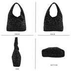 Patterned Tote Bag (Size 39x29x12 cm) - Black_8735595_3