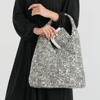 Patterned Tote Bag (Size 39x29x12 cm) - Silver_8735596_2