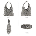 Patterned Tote Bag (Size 39x29x12 cm) - Silver_8735596_3