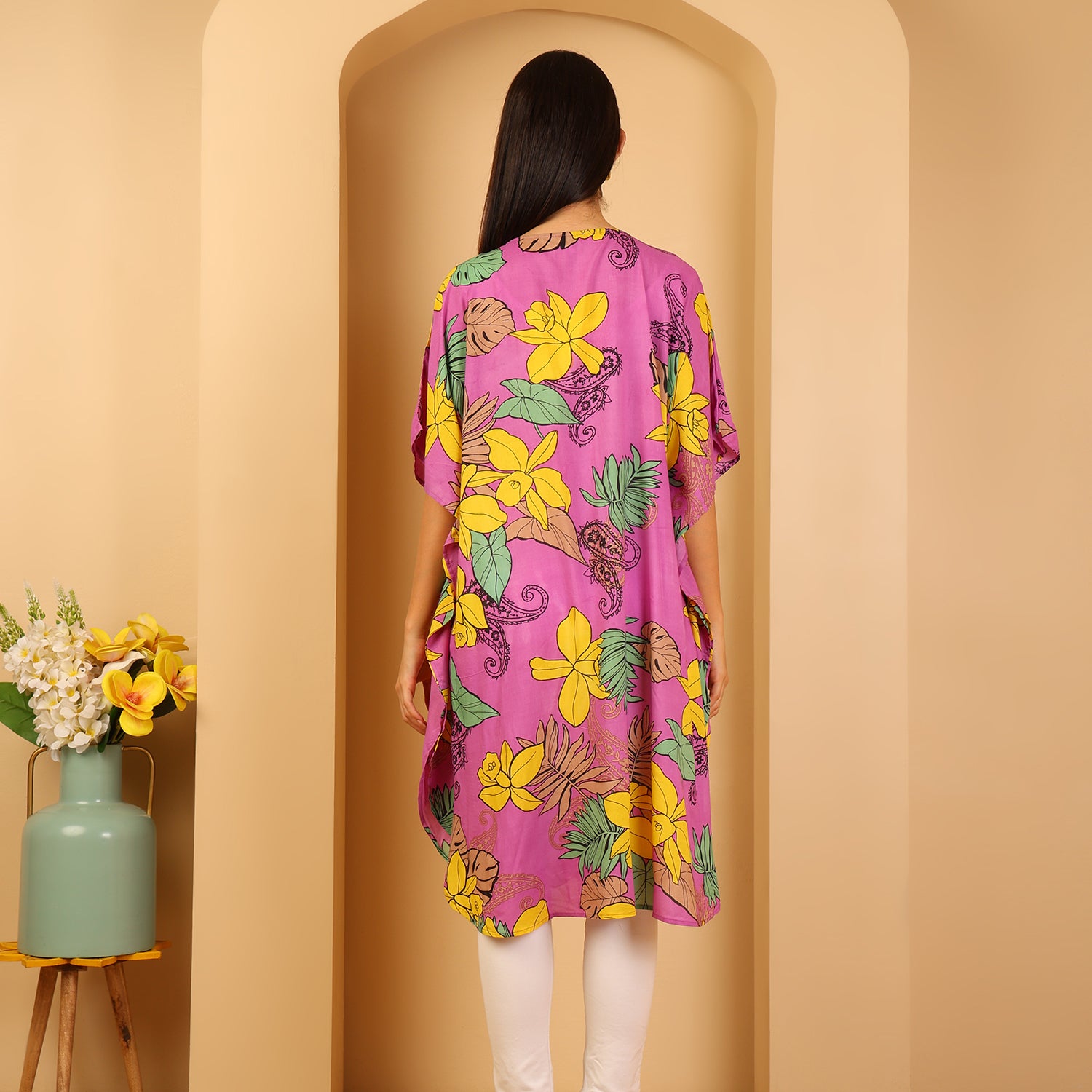 & Maisi  Cover Up and Sarong (Size - One Size) - Pink Yellow_8740743_1