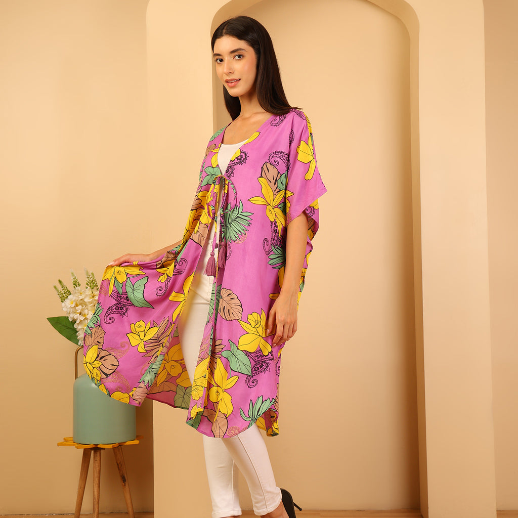 & Maisi  Cover Up and Sarong (Size - One Size) - Pink Yellow_8740743_2