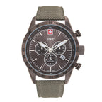 Gents SWP Swiss Militaire Ben-Hur Swiss Ronda Z60 Watch with a Black Dial and a Khaki Leather Strap Strap in a 43mm Gunmetal Stainless Steel Case with 10ATM of water resistance._8741544