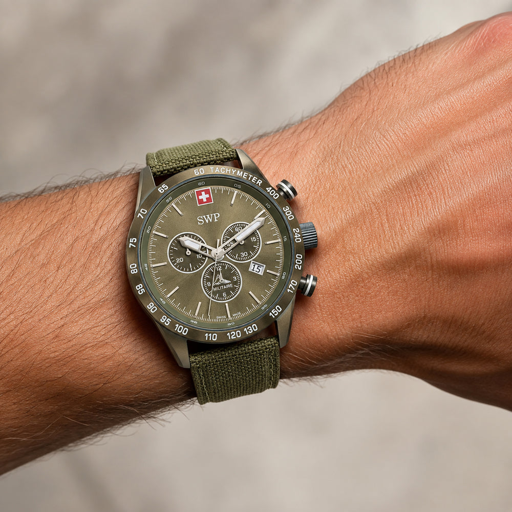 Swiss Military Swiss Mens Watch in Stainless Steel - Olive_8741545_1