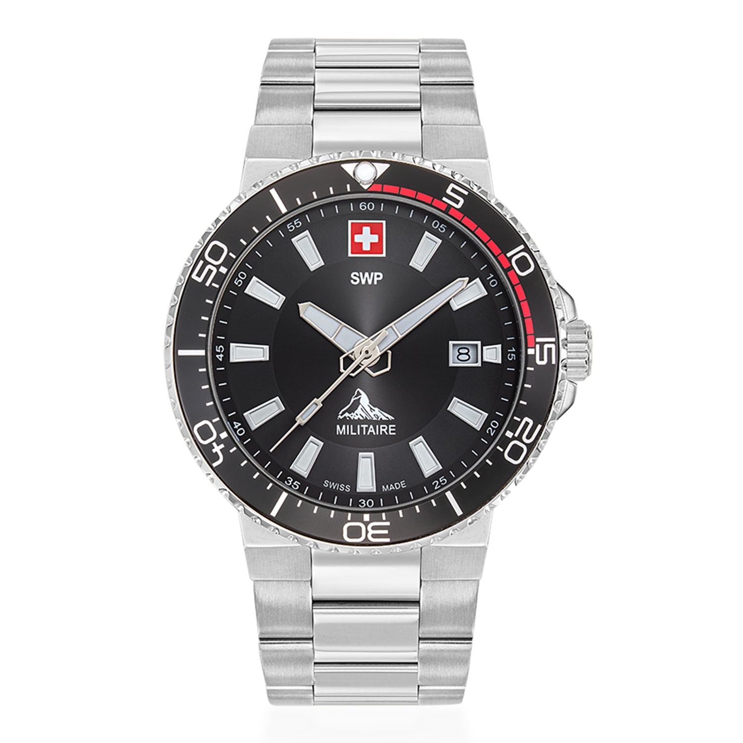 Swiss Military Swiss Mens Watch in Stainless Steel - Silver_8741558