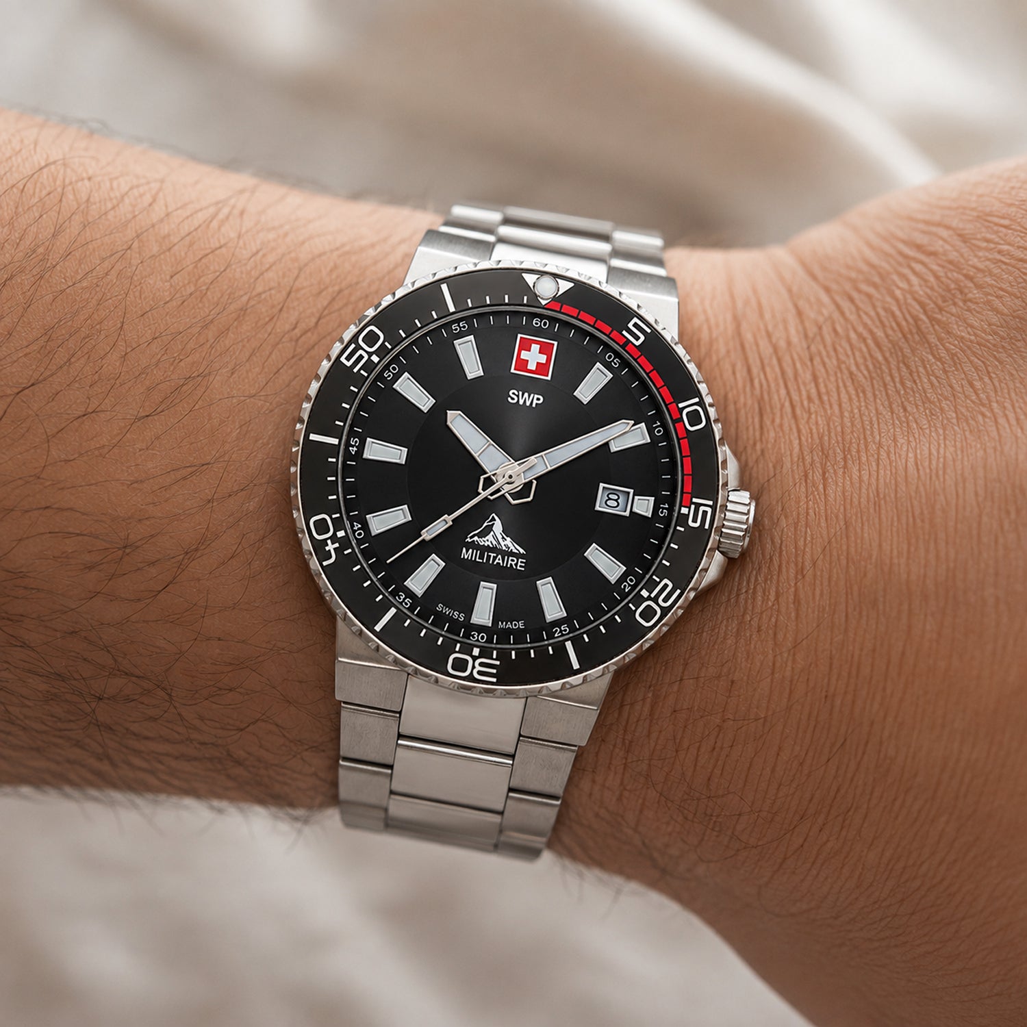 Swiss Military Swiss Mens Watch in Stainless Steel - Silver_8741558_1