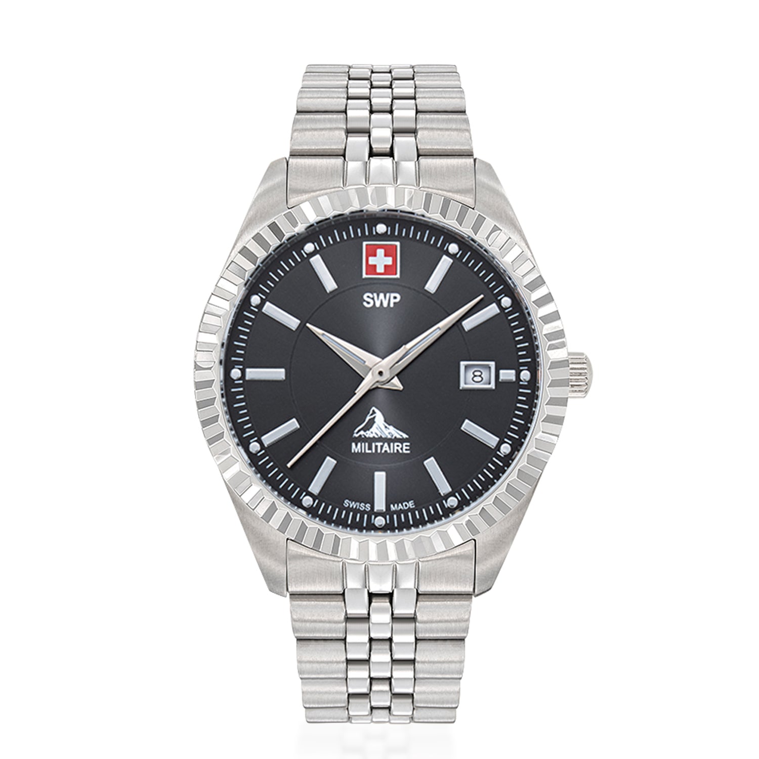 Swiss Military Swiss Mens Watch in Stainless Steel - Silver_8741652