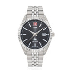 SWP Swiss Militaire Jungfrau Swiss Ronda 515 Watch with a Black Dial and a Silver Stainless Steel Strap in a 42mm Silver Stainless Steel Case with 5 ATM H982AN_8741652_2