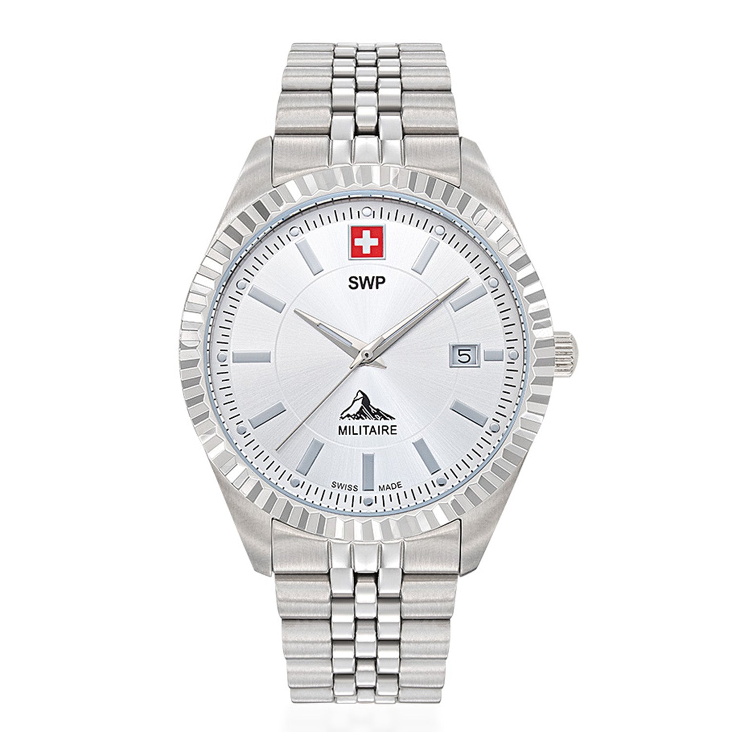 Swiss Military Swiss Mens Watch in Stainless Steel - Silver_8741653