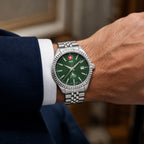 SWP Swiss Militaire Jungfrau Swiss Ronda 585 Watch with a Green Dial and a Silver Stainless Steel Strap in a 31mm Silver Stainless Steel Case with 5 ATM D982AV_8741669_1