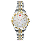 SWP Swiss Militaire Jungfrau Swiss Ronda 585 Watch with a White Dial and a Silver and Gold Stainless Steel Strap in a 31mm Silver and Gold Stainless Steel Case with 5 ATM D982BI_8741674_2