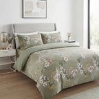 Plain Bedding Set With Duvet Cover & Fitted Sheet (Size Single) - Green_8747666