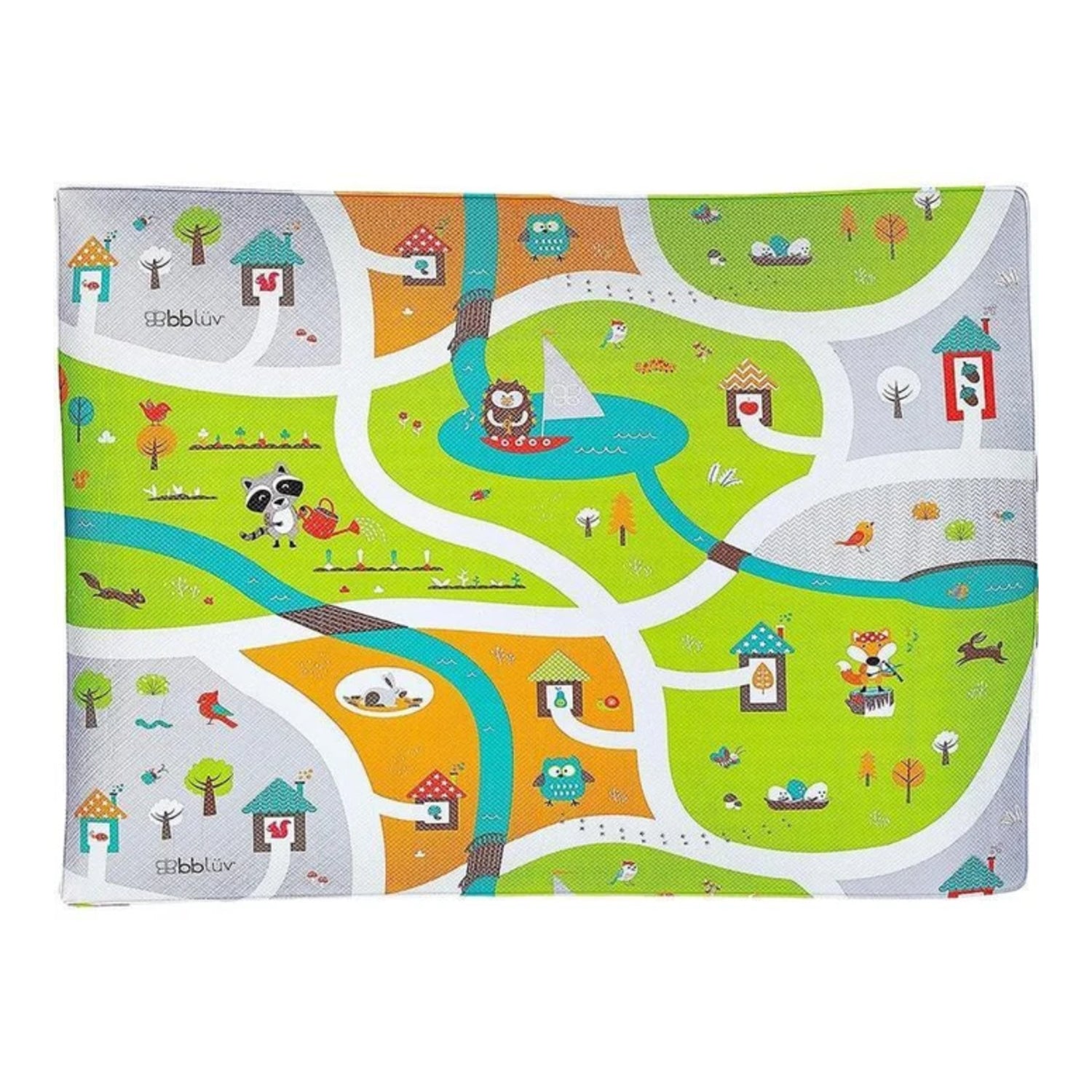 Reversible Soft Foam Interlocking Floor Playmat Tiles for Kids - Green & Multi_8753835