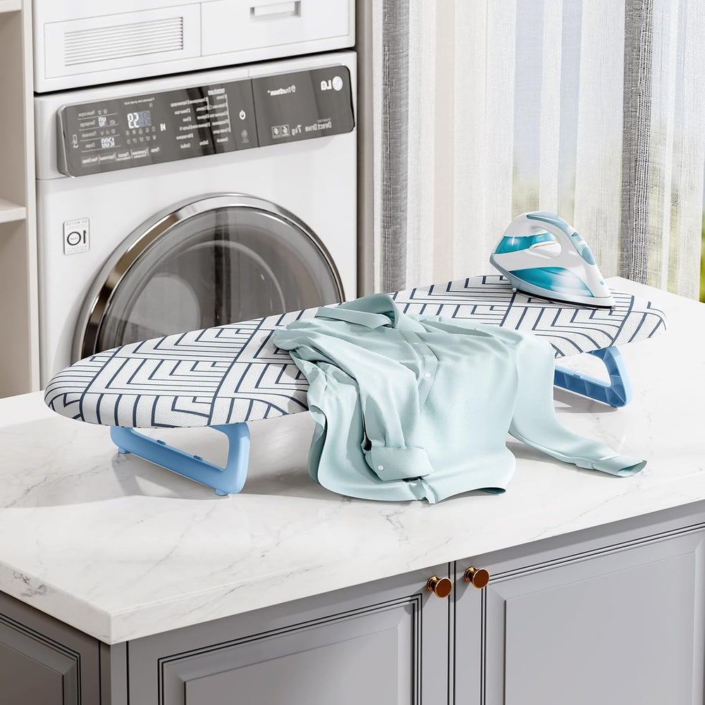 Folding Tabletop Ironing Board with Hanging Storage Loop - White_8756708_1