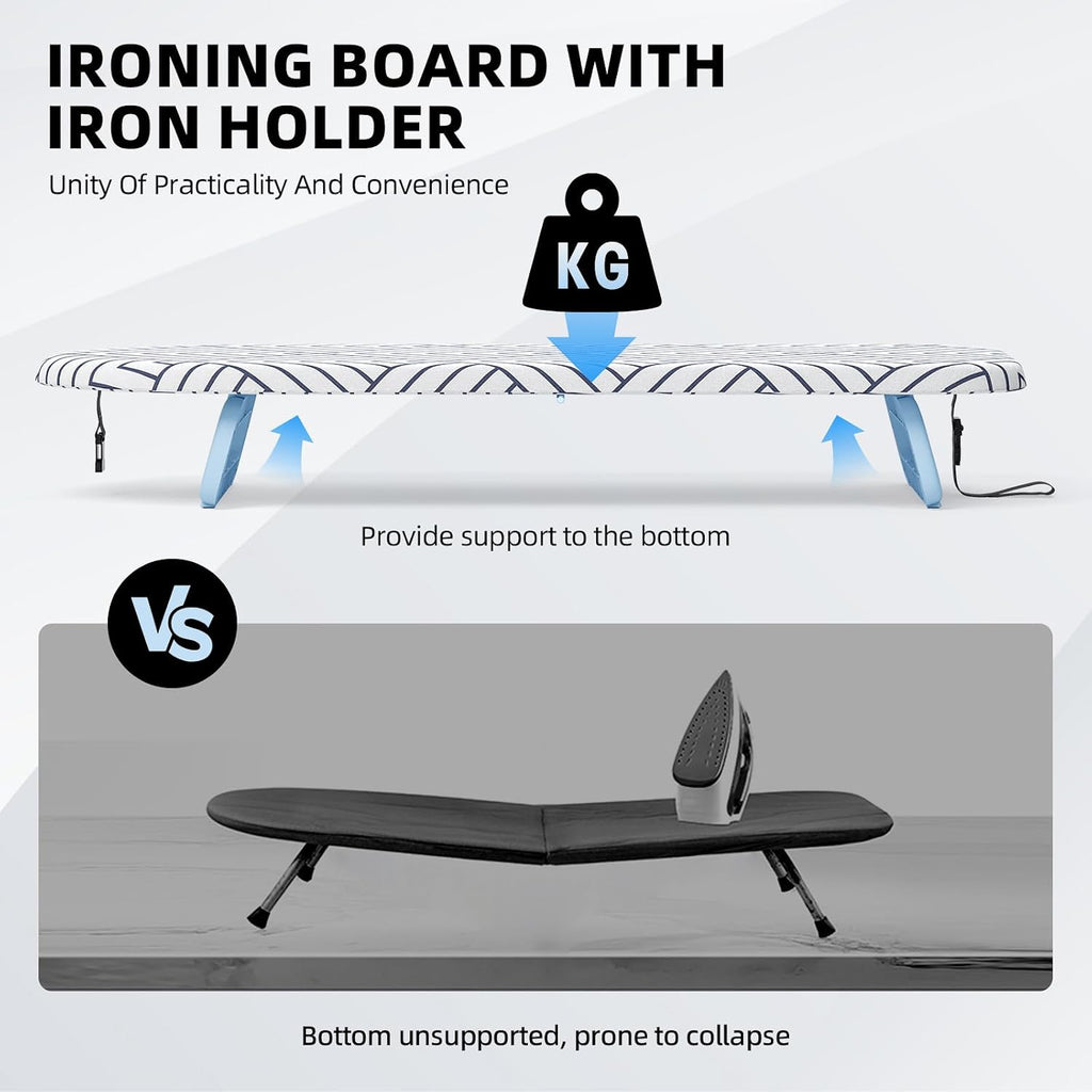 Folding Tabletop Ironing Board with Hanging Storage Loop - White_8756708_3